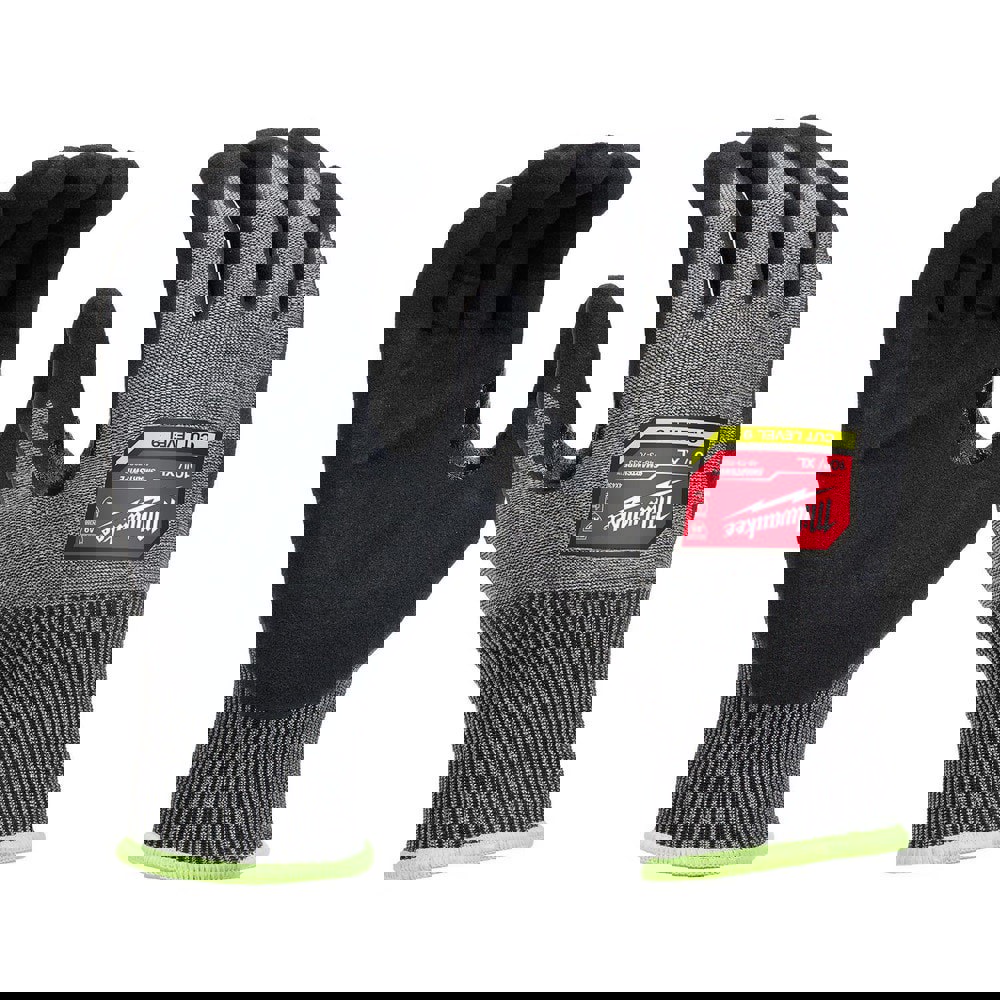 Puncture-Resistant Gloves: Size X-Large, ANSI Cut A9, ANSI Puncture 0, Nitrile & Polyurethane, High Performance Polyethylene